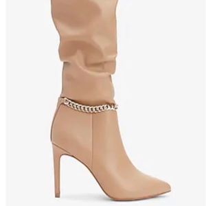 Vegan leather high heeled boots